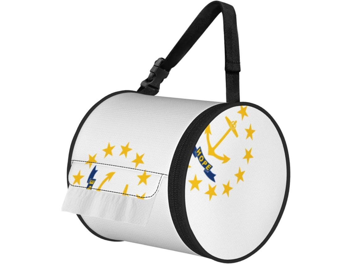 Porta Papel Higiênico Dobrável Com Estampa Da Bandeira Do Estado De Rhode Island, Ideal Para Pendurar Em Rolos De Papel