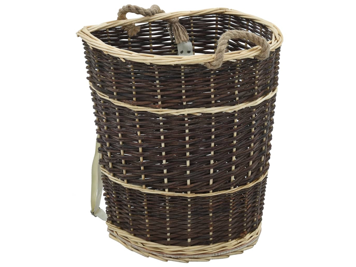 Vidaxl Mochila Para Lenha Com Alças 44,5x37x50cm Salgueiro Natural