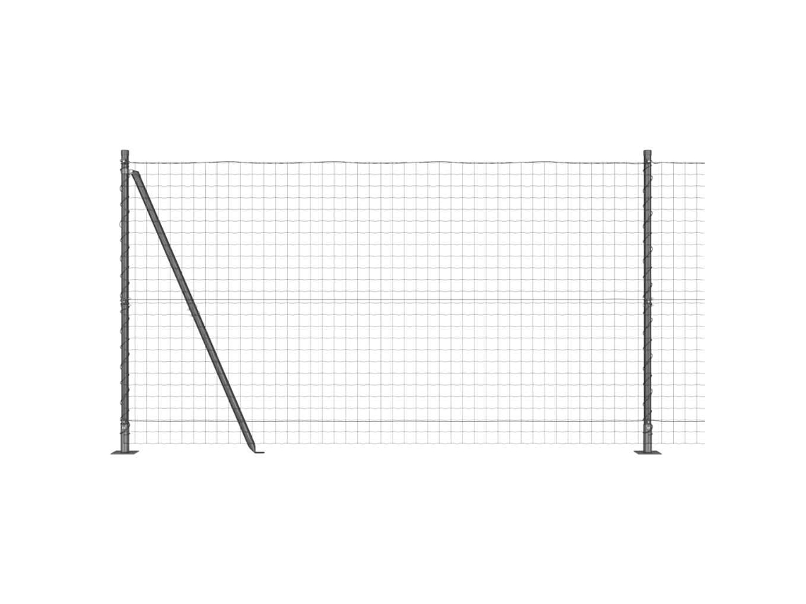 Cerca Com Poste Cinzeto 1,2 X 10 M Aço E Pvc