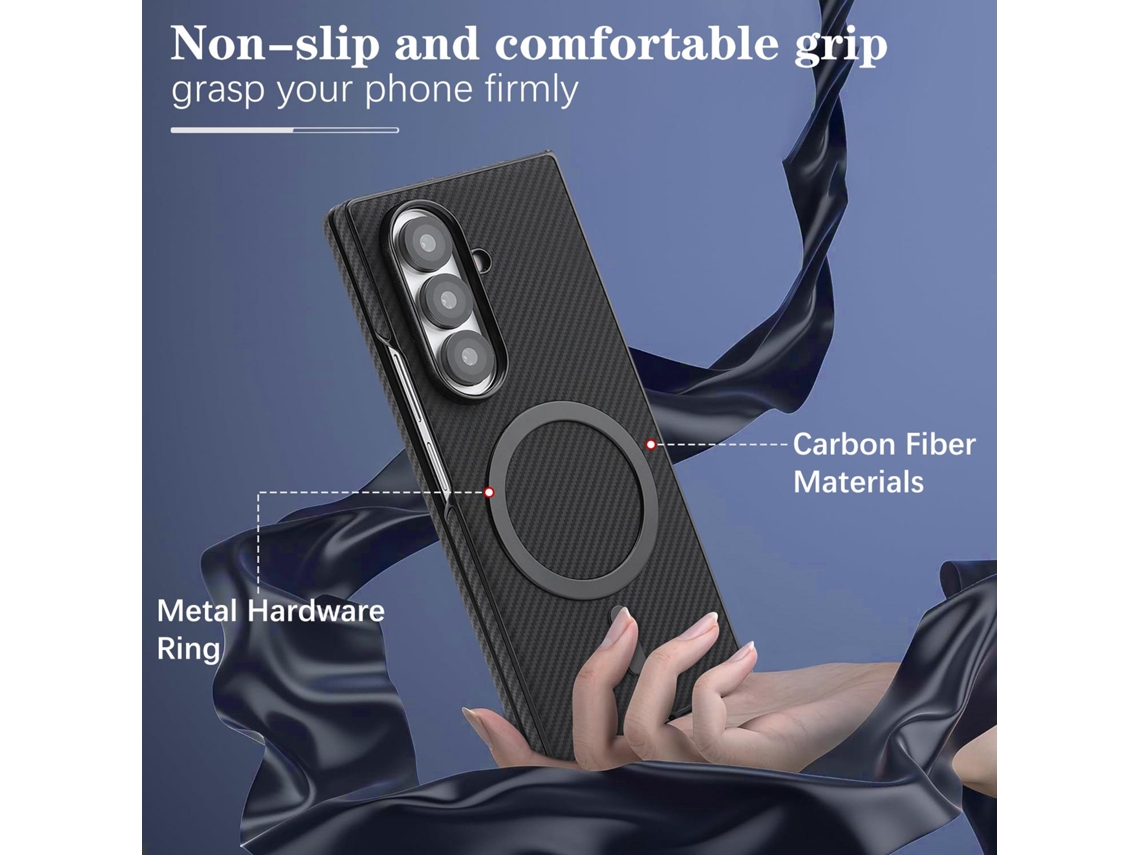 Capa Magnética Para Samsung Galaxy Z Fold8 Ultra, Capa Protetora De Fibra De Carbono À Prova De Quedas Digitallab (laranja)