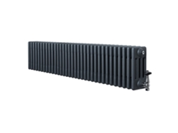 Radiador Tradicional 4 Colunas 300x1505 Mm Cinza Antracite 1672 w + Válvulas Termostáticas Cromadas – Aço Carbono,
