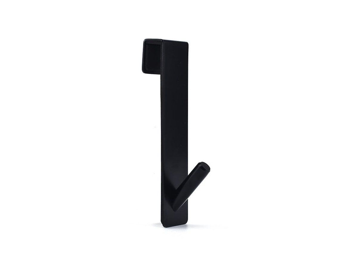 Conjunto de 2 Ganchos para Toalha Banheiro Dupla Face, 18 Cm , para Portas de Vidro Sem Moldura, Preto BRILVIBERA (7 Polegadas)