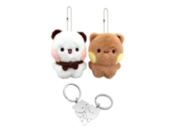 Lurelia Magnéticos Bubu Dudu Teddy Bear Couple Em Porta-chaves De Peluche, 10cm, Kit Com 4, Para Mala E Chaves