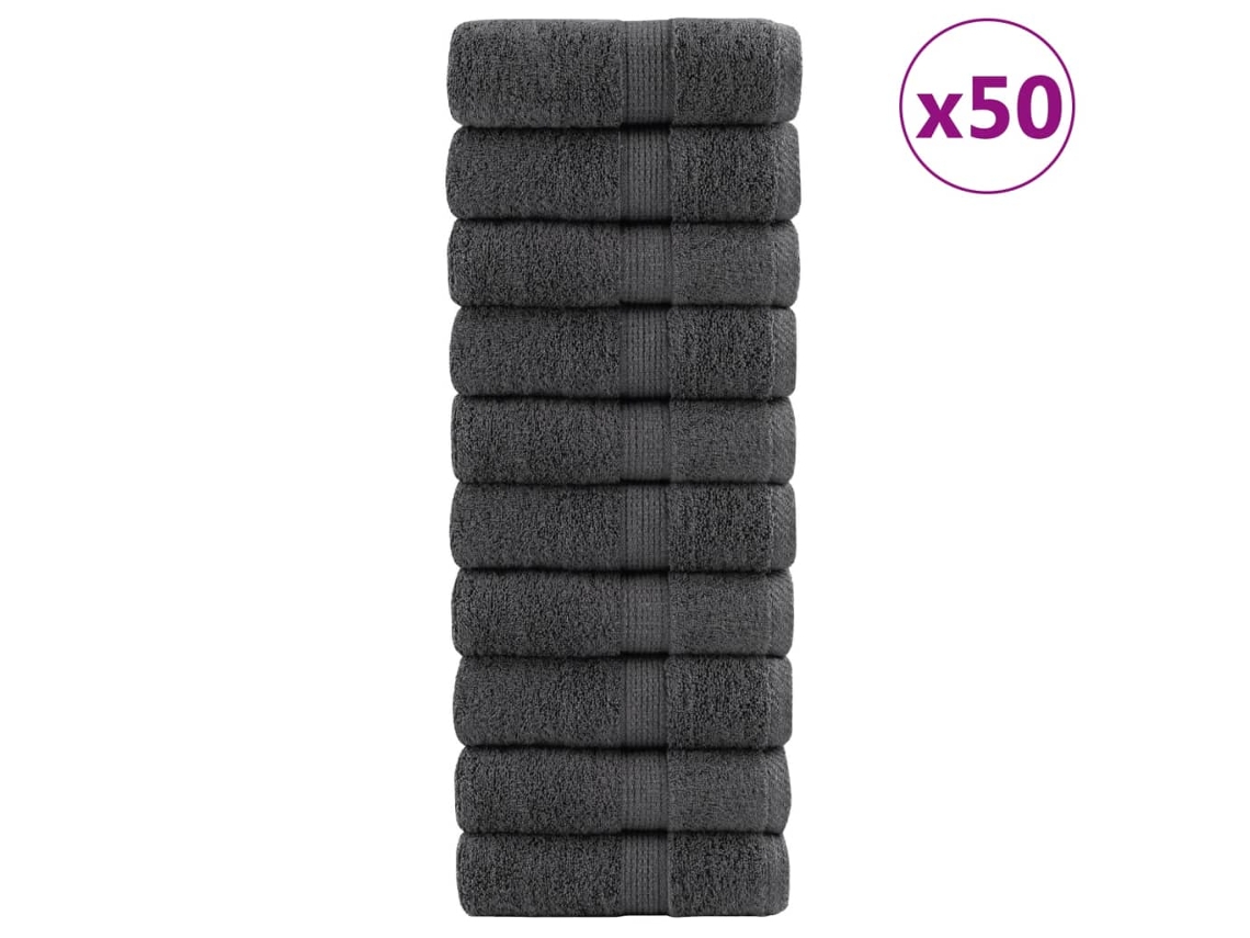 Vidaxl Toalhas Rosto Premium Solund 50 Pcs 15x21 Cm 600g/m2 Antracite