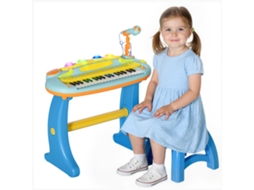 Piano Eletrônico Infantil De 37 Teclas, Com Microfone, Banquinho, Luz Led, Função De Gravação E Reprodução-xx