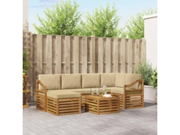 Vidaxl Conjunto De Sofás Para Exterior 7 Unid. Natural E Bege