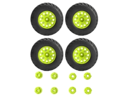 Mali 4 Pneus de Caminhão Curto Rc 1/10 Diâmetro 113mm em Borracha Plástico Acessórios para Arrma Verde