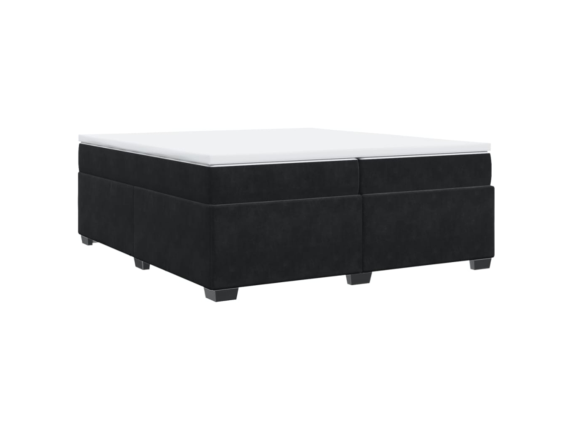 Cama com Molas/colchão 200x200 Cm Veludo Preto MAISON EXCLUSIVE