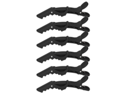 2026 6pcs Pinça de Cabelo Crocodilo Abs de Alto Aperto Antiderrapante Preta para Seccionar Cabelo em Salão