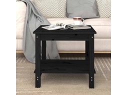 Vidaxl Mesa De Centro 50x50x45 Cm Madeira De Pinho Maciça Preto