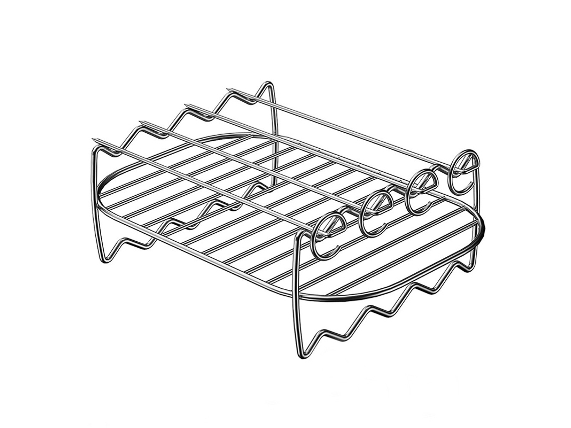 Grelha Dupla Para Fritadeira A Ar Com Cestos Em Aço Inoxidável, Modelo H, Simples Dupla
