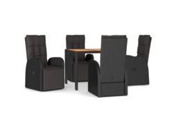 Garden Dining Set, Garden Dining Sets Vidaxl Preto Rattan / Vime (90 X 90 X 75 Cm)