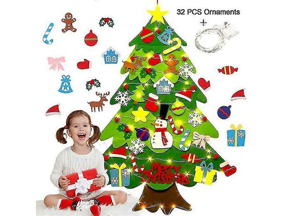Kit Para Montar Rvore De Natal De Feltro Com Enfeites Para Crianas, Presente De Natal. Hengjian