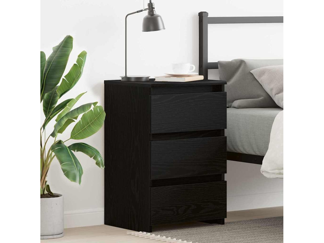 Vidaxl Armário De Cabeceira Carvalho Preto 40 X 35 X 62,5 Cm