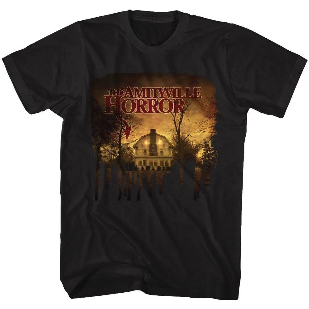 Unisex Adult T-shirt Rockinstone Amityville Horror Movie House Black Sizexxxl