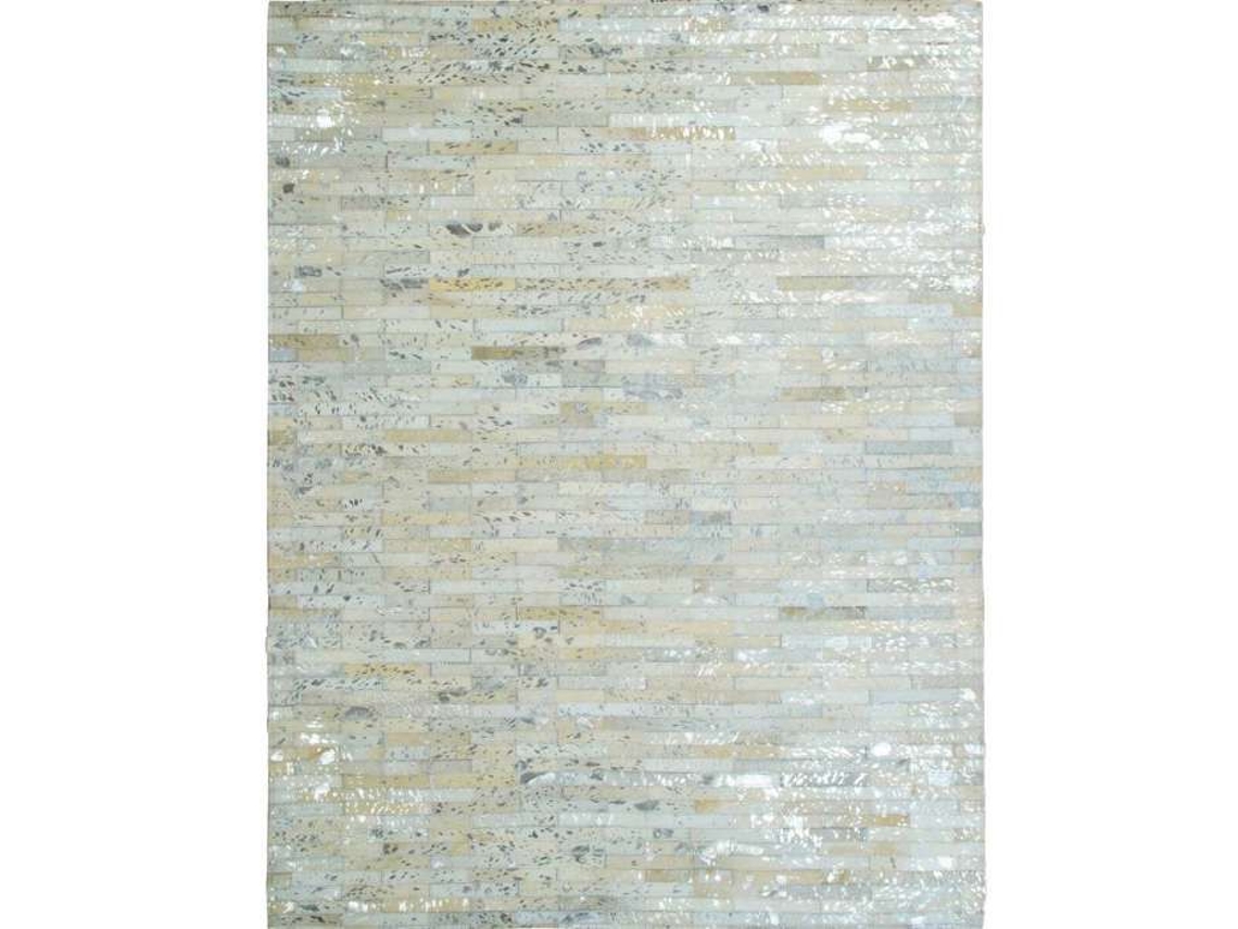Tapete De Sala Em Couro Natural Reciclado Cinza Prata 120x170