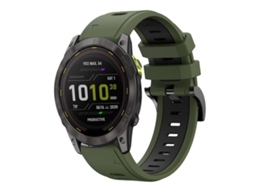 Bracelete Silicone Esportivo para Garmin Enduro 3 XIAOMOYU (26mm) Verde Exército e Preto