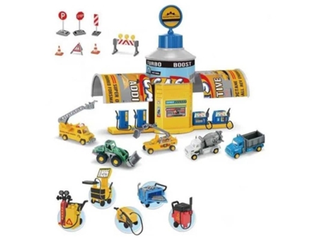 Playset Mini Gasolinera Infantil Con Vehículos Y Accesorios Jucosurp23