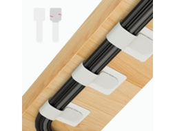 Kit Com 50 Peças Para Organização De Cabos Embaixo Da Mesa, Incluindo Presilhas Autoadesivas Com Velcro, Organizador De Fios E Cabos Para Tv.