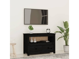 Vidaxl Móvel de Tv 79x35x52 Cm Madeira de Pinho Maciça Preto