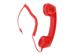 Handset Retro Antirradição Multifuncional Para Celulares E Computadores Vermelho