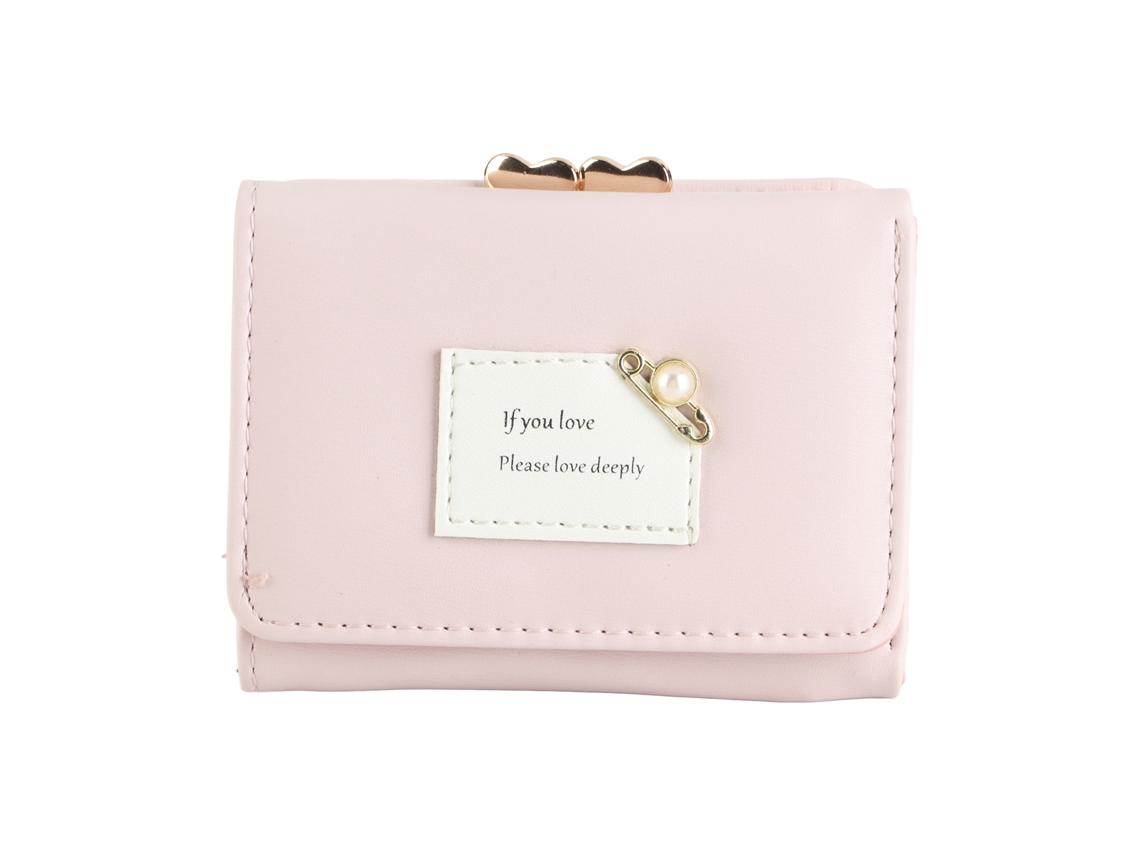Carteira feminina pequena moda coreana rosa S/MARCA