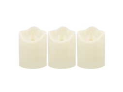 Bj-3 Peças Lâmpada De Velas Led Oscilantes Luz Quente Com Bateria Sem Chama Plástica Para Festa Festival
