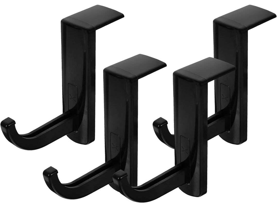 Suporte Para Fones De Ouvido Em Plástico Preto, Elegante E Leve, Conjunto De 4 Peças, Ideal Para Armazenamento