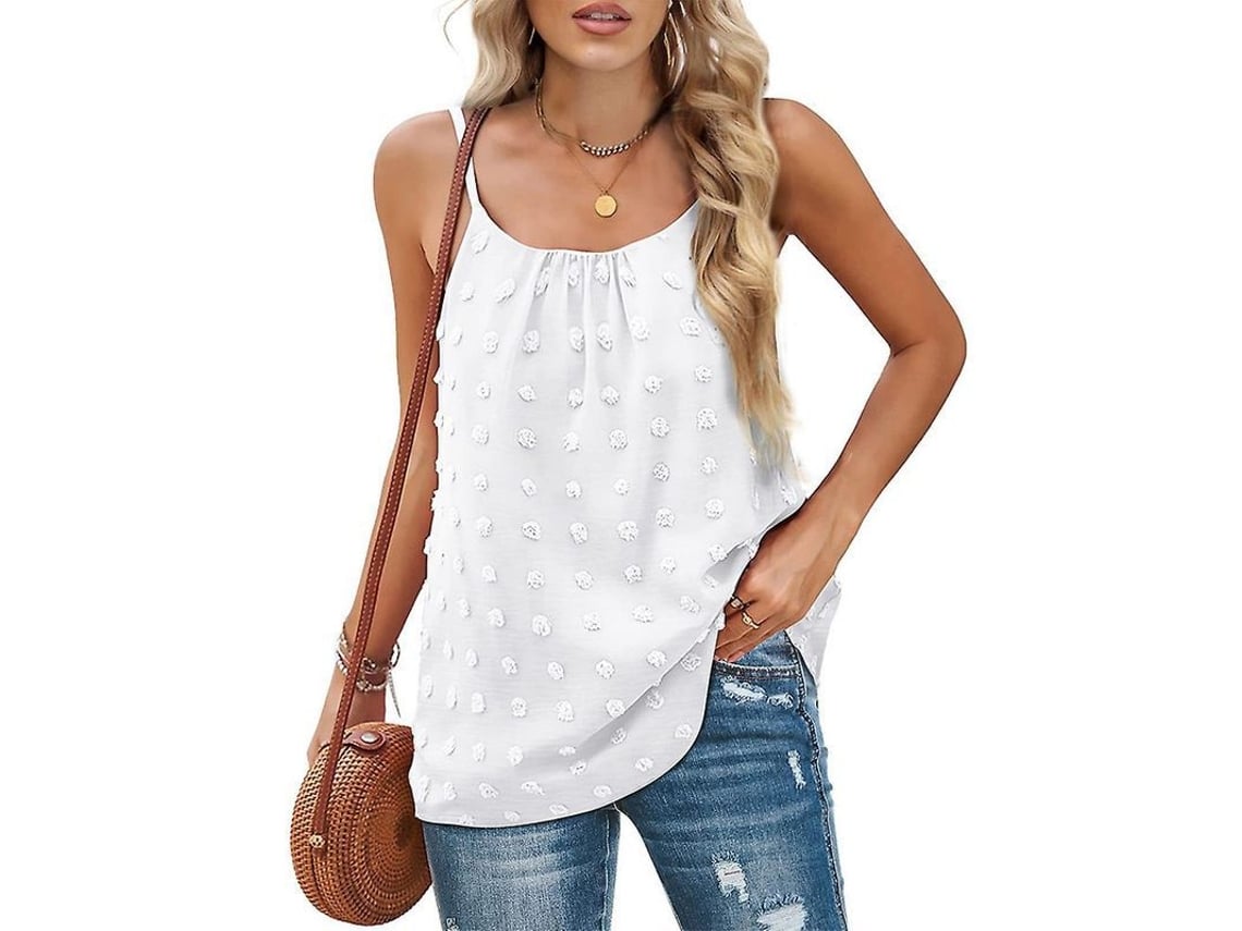 2026 top Deportivo Sin Mangas para Mujer Cuello Redondo Suelto Camiseta Casual de Poliéster
