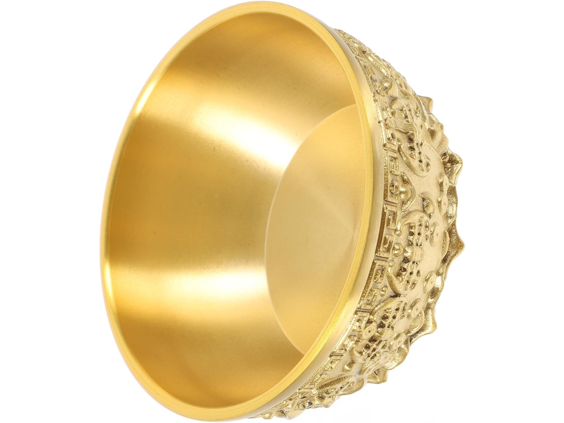 Tigela Cobre Robusta Tesouros Decoração Elegante Escritório Ornamento Artesanal Prosperidade Armazenamento GOKOCO