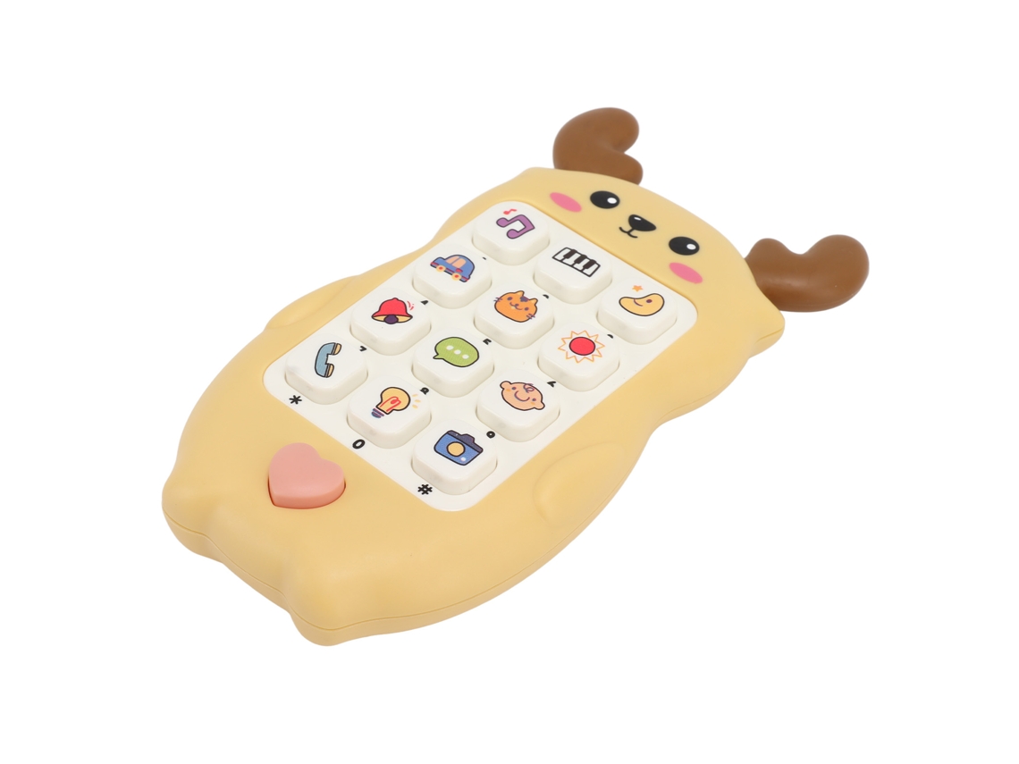 Primerox brinquedo Celular Bebê Interativo com Música Luzes Educativo Precoce Amarelo