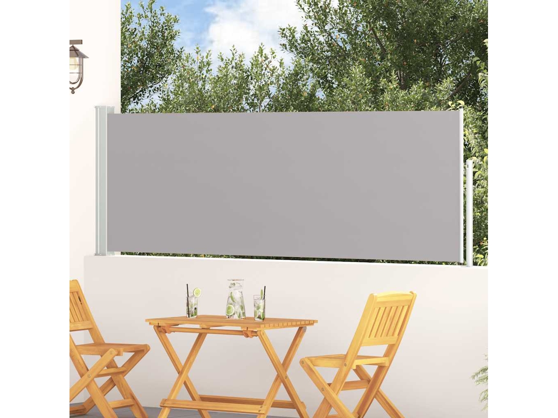 Vidaxl Toldo Lateral Retrátil Para Pátio 100x314 Cm Cinzento