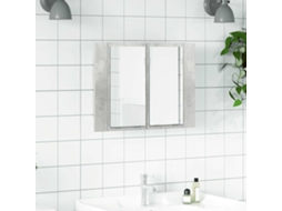 Vidaxl Armário Espelhado Casa De Banho Led Acrílico Cinza Cimento
