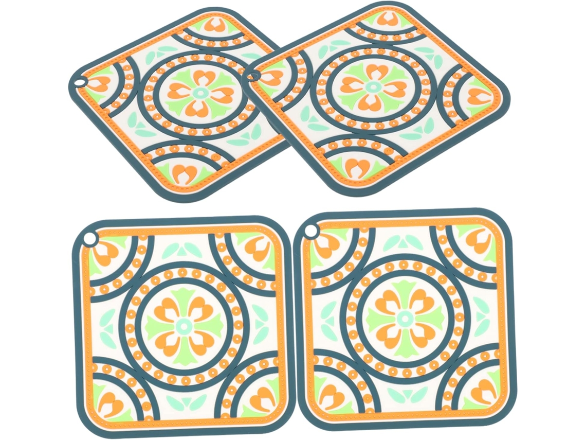 Conjunto de 4 porta copos antiderrapantes, decorativos, para bebidas AQUAFORGE
