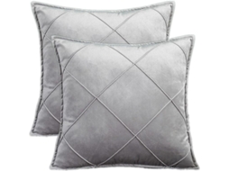 2026 fundas de Almohada de Terciopelo 2 Unidades 45x45cm Estilo Nórdico Cuadros Suaves para Sofá Dormitorio (gris)