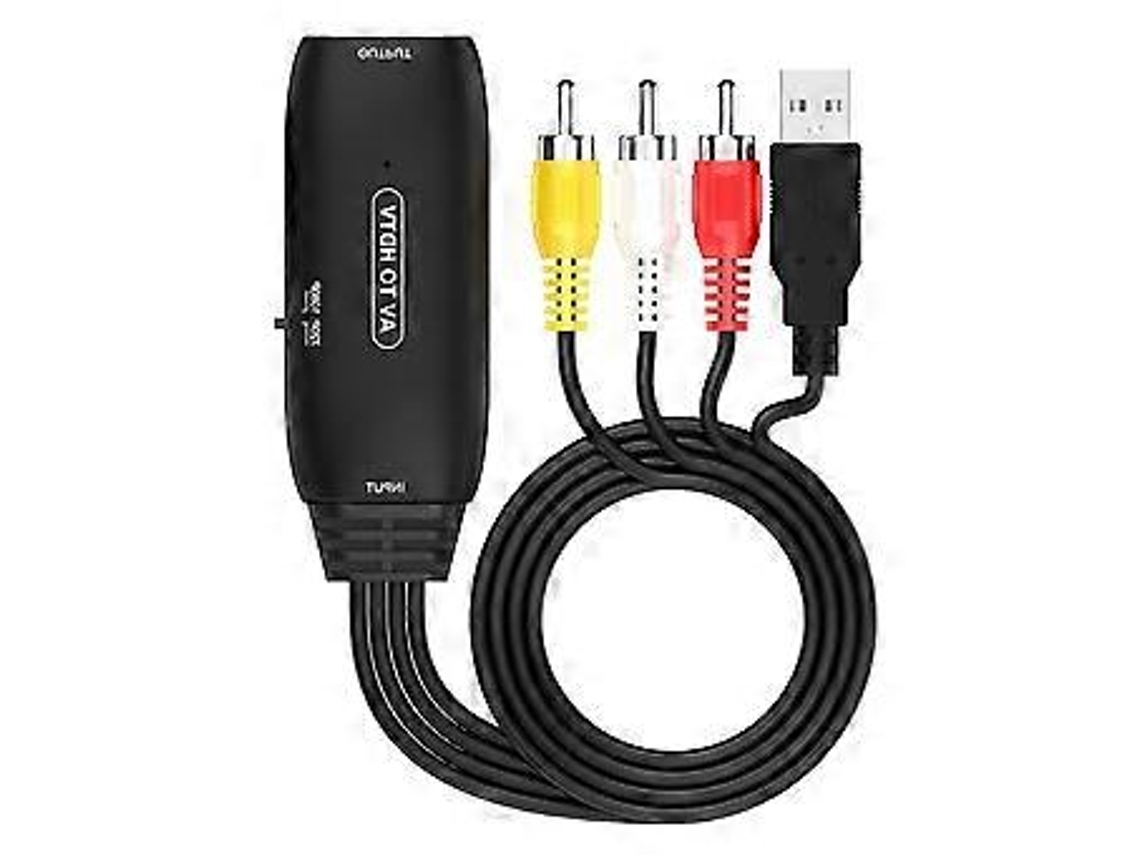 Adaptador conversor RCA para HDMI Adaptador AV para HDMI converte RCA para 720p/1080p compatível com consoles de jogos mais antigos Slowmoose