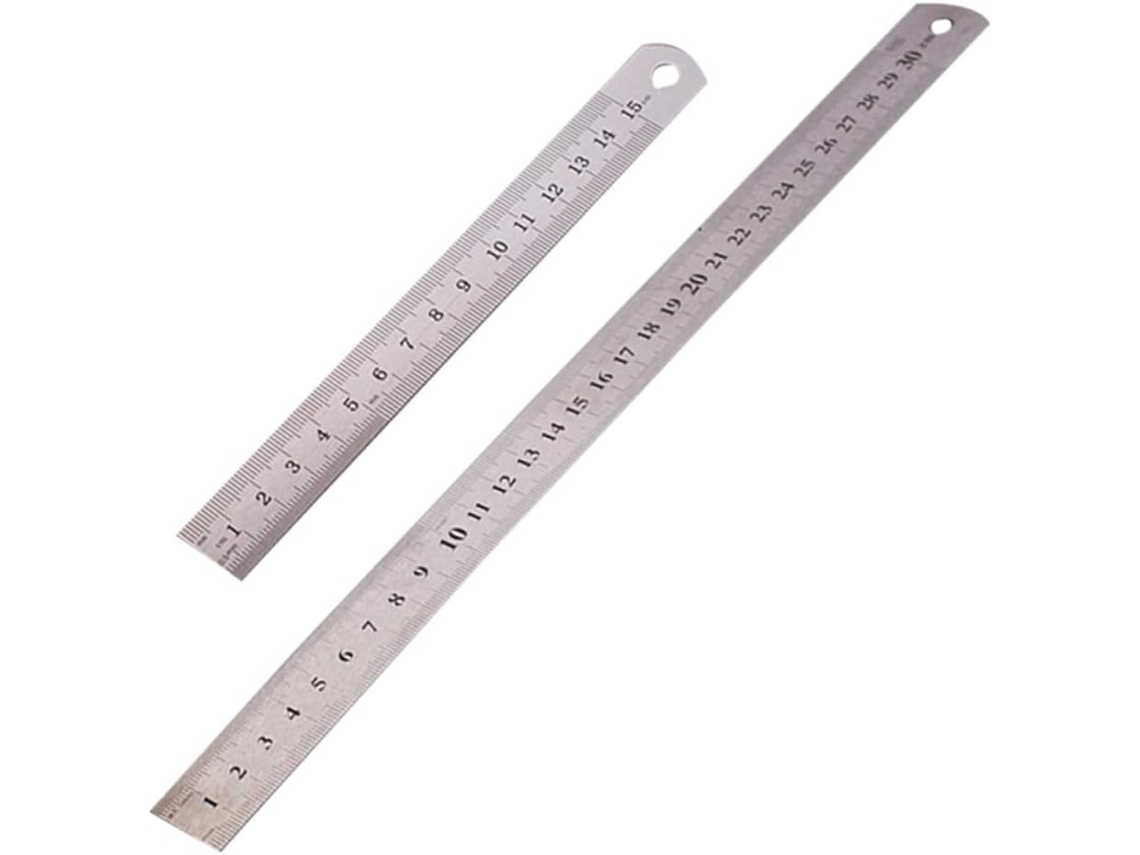 Conjunto De 2 Réguas Secfou Aço Inoxidável Alta Precisão E Durabilidade Para Desenho Decoração, Uso Escolar, Inclui