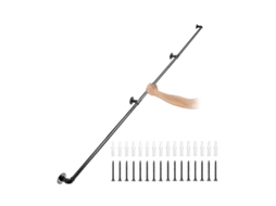 Corrimãos De Escada, Capacidade De Carga De 440 Lb, Comprimento De 9 Ft, Acabamento Preto Fosco, 9ft