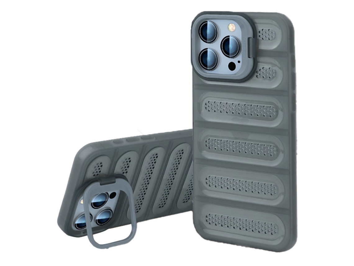Suporte Casa Dissipação Calor Para Iphone 14 Pro Pele Sintética Transparente