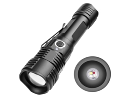 Lanterna Led Recarregável 1pc Lanterna Led Lanterna Flash Lanterna Led Luz Ajustável 5 Modos Tocha Lanterna Elétrica Portátil Yizhood (preta)