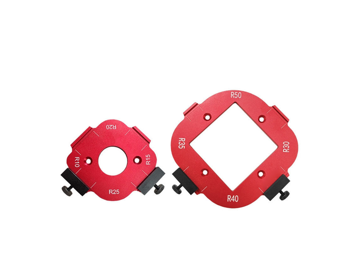 Yuru 2pcs Gabarito de Roteador de Raio 4 em 1 10 25r e 30 50r Liga de Alumínio Cantos Arredondados