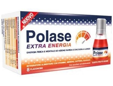 Suplemento Alimentar POLASE Energia Extra - Vitaminas Ginseng Cafeína Guaraná (8 ampolas)