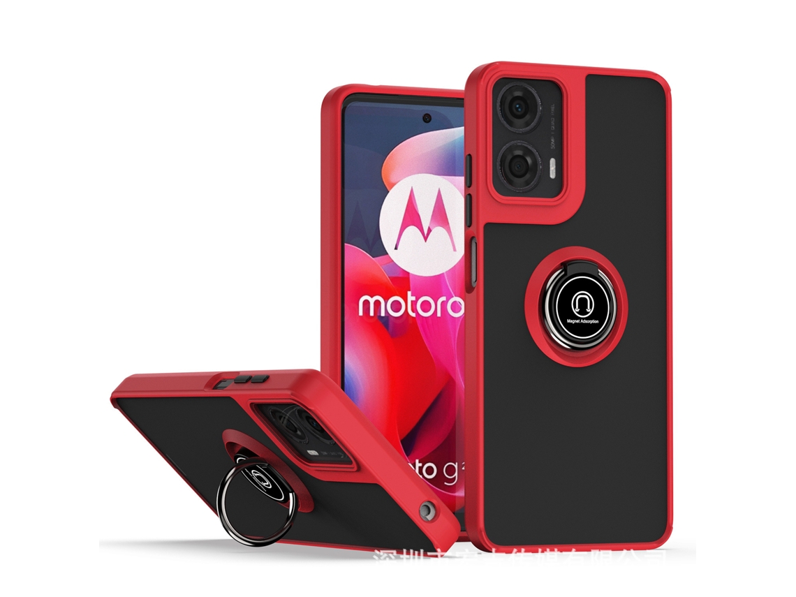 Capa Para Celular Qiying Generation 1 Com Suporte De Anel Magnético Anti-queda Pvermelho - Moto Edge X30
