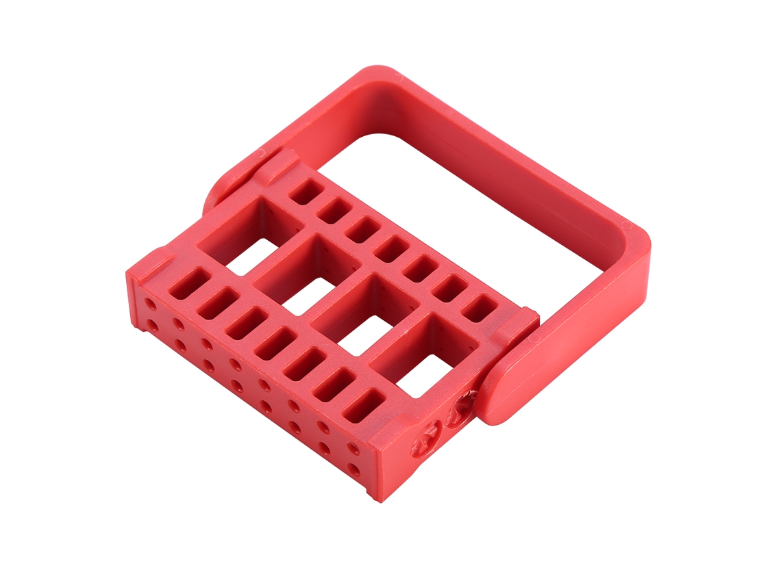 2026 porta Brocas para Taladro de Uñas Organizador de Manicura Caja Contenedor para Brocas de Esmerilado Rojo