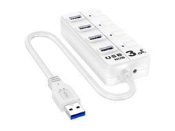 Estação De Ancoragem Bestvite Usb 3.0 Hub 4 Portas Luz Indicadora Para Pc Branco
