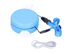 Ventilador Elétrico de Pescoço Usb Sem Lâmina Ajustável Azul