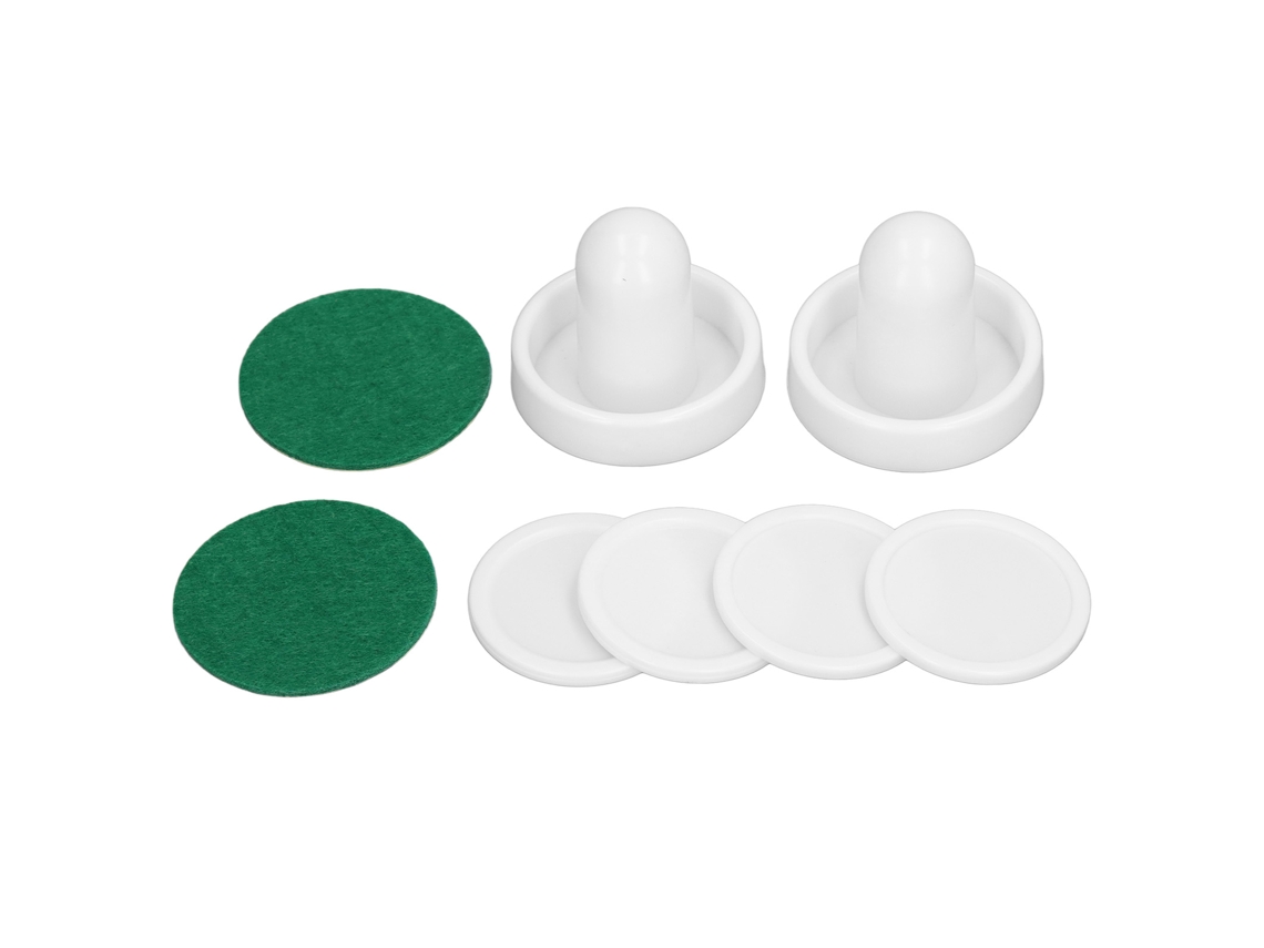 Primerox kit de Acessórios para Air Hockey: 2 Pushers, 2 Buchas e 4 Discos Resistente e Durável