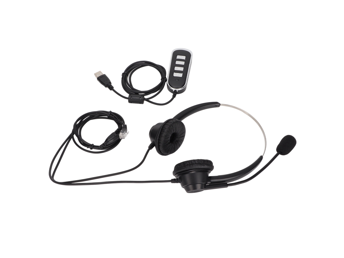 Telefone Binural Mali com Redução de Ruído, Conector USB RJ9 para Call Center e Desktop