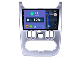 Auto Rádio Carro Bluetooth Autoradio 8GB RAM 128G ROM CarPlay GPS RoverOne para Renault Logan 1 Sandero 2009-2015 para Dacia Duster 2010-2017