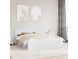 Vidaxl Estrutura Da Cama Branco 180 X 200 Cm Derivados De Madeira